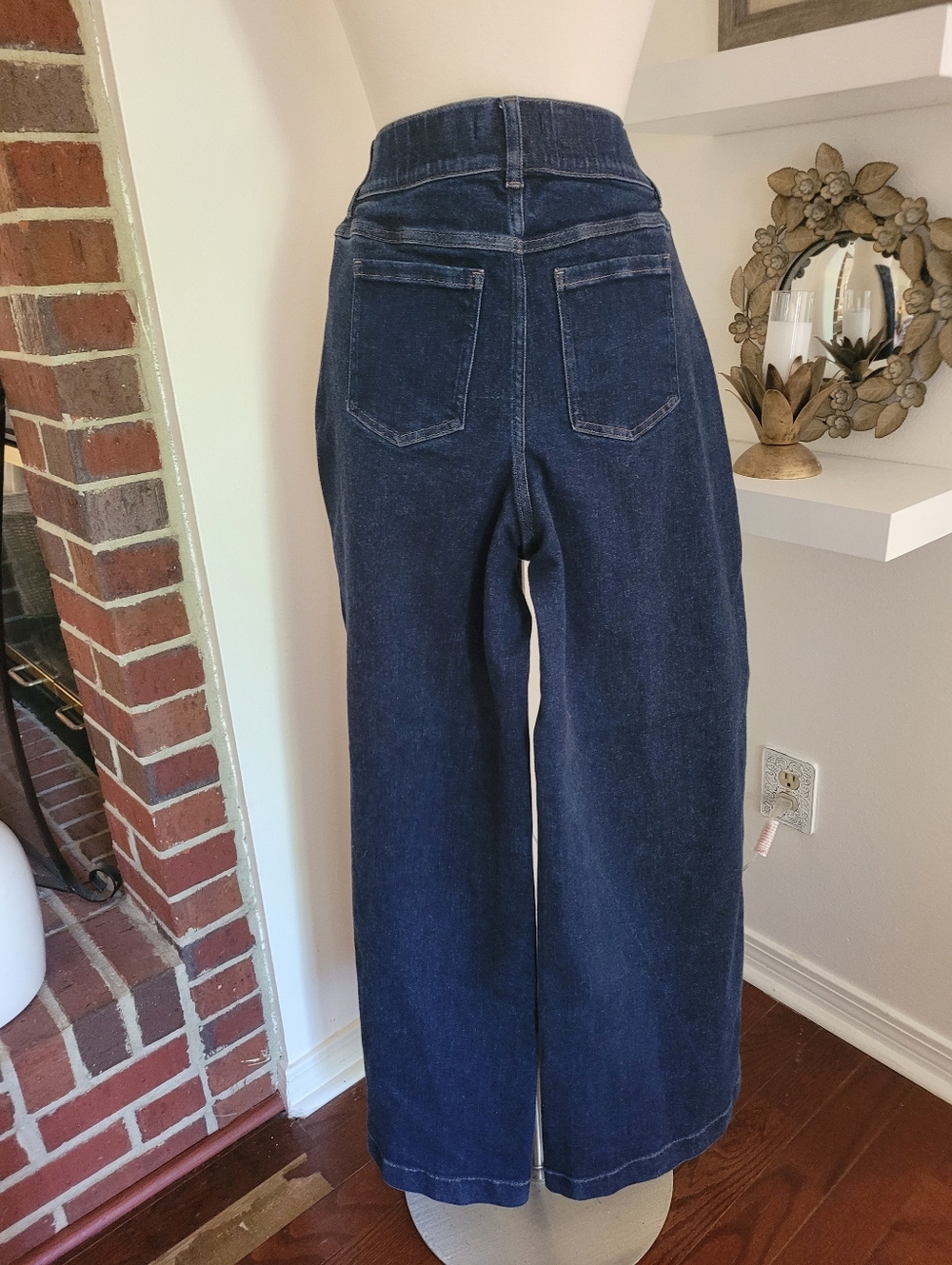 SPANXshape EveryWear™ Pull-On High Waist Wide Leg Jeans in a dark indigo wash 1X - Picture 3 of 6